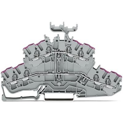 WAGO 2002-2438 TOPJOB S Series Grey, 2.5mm², 2-Level, Push In Termination, ATEX, CSA, IECEx