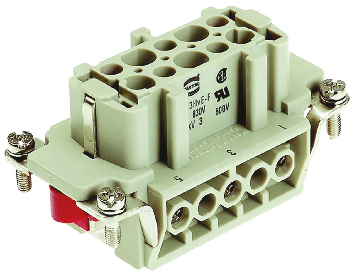 HARTING Heavy Duty Power Connector Insert, 16A, Female, Han Hv E Series, 3 Contacts