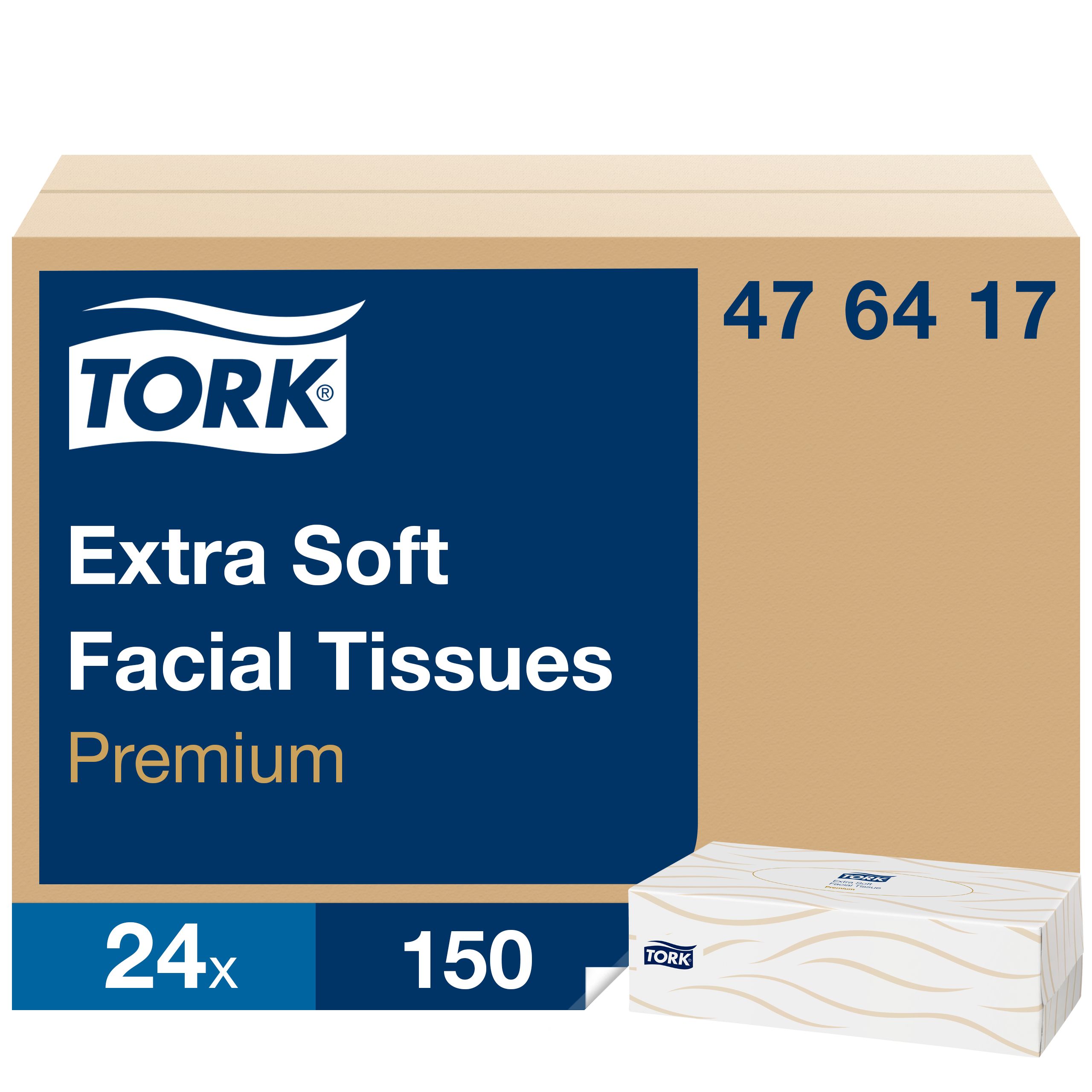 Extra Soft White Facial Tissues, Box of 150