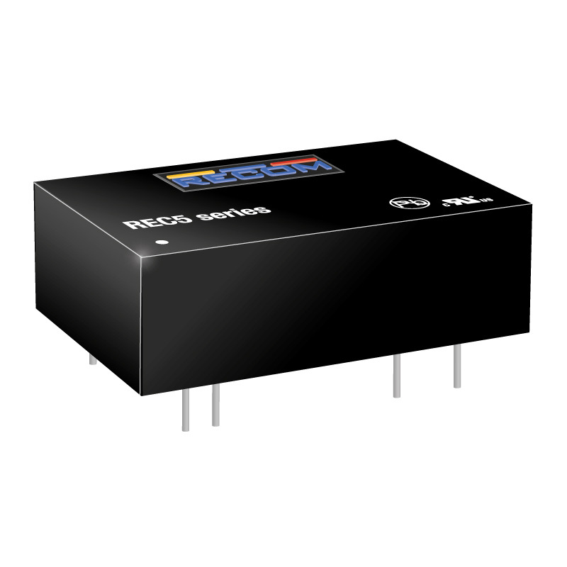 Recom REC5 DC-DC Converter, 5V dc/ 1A Output, 18 → 36 V dc Input, 5W, Through Hole, +75°C Max Temp -25°C Min Temp