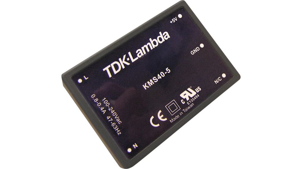 TDK-Lambda Switching Power Supply, KMD-40-512, 5V, 5A, 40W, 90 → 264V Input Voltage