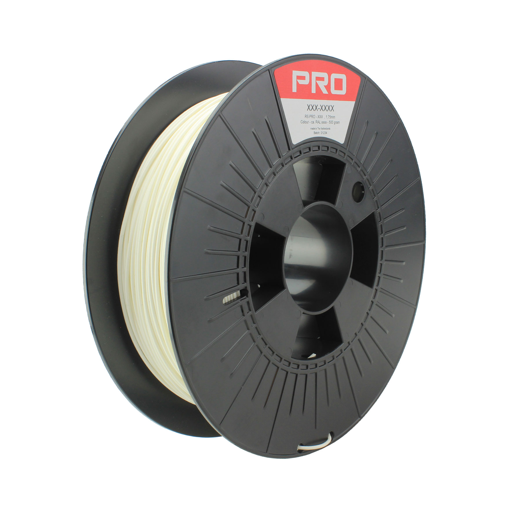 RS PRO 1.75mm White Tough PLA 3D Printer Filament, 500g
