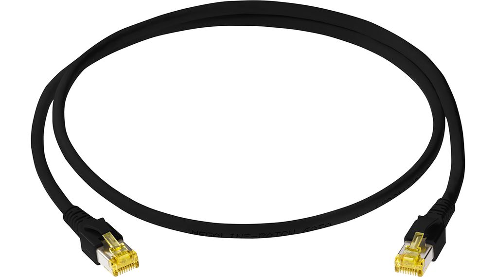 Leoni Kerpen, 5m Cat6a, Black RJ45 to Male RJ45 Male, S/FTP, Terminated PVC Sheath