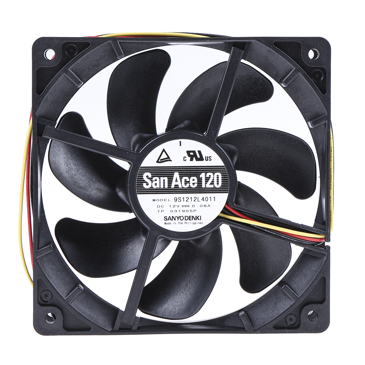 Sanyo Denki San Ace 9S Series Axial Fan, 12 V dc, DC Operation, 81.6m³/h, 960mW, 80mA Max, 119 x 119 x 25mm