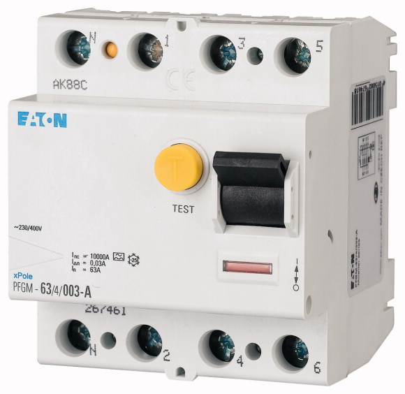 Eaton RCCB, 25A, 4 Pole, 30mA, Type A, 230 V ac, 400 V ac