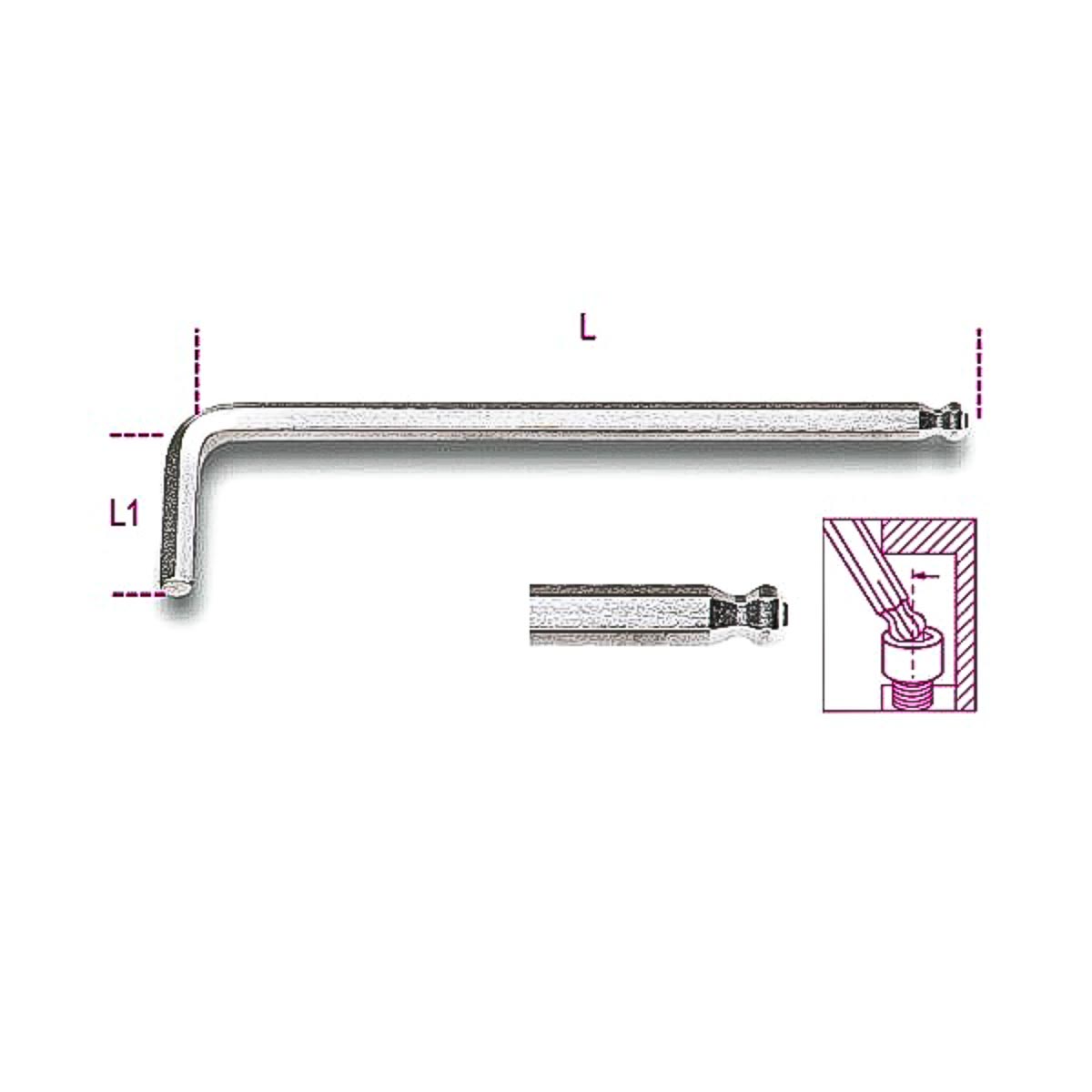 BETA L Shape Metric Hex Key, 6mm