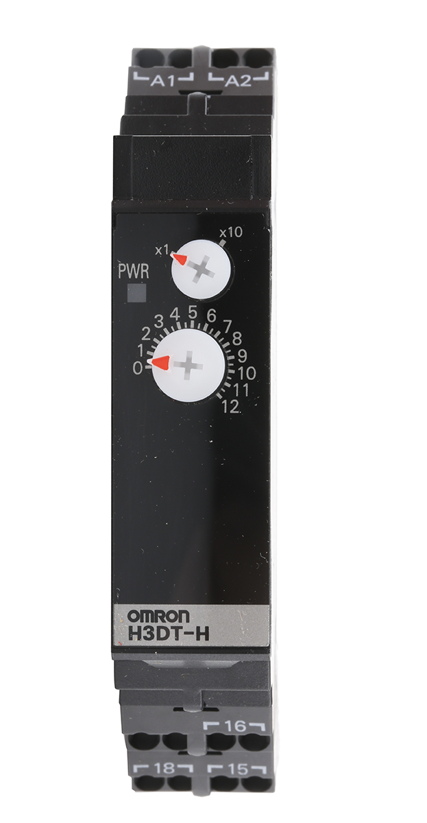 Omron H3DT Series DIN Rail Mount Timer Relay, 24 → 48V ac/dc, 2-Contact, 1 → 120s, 1-Function, SPDT