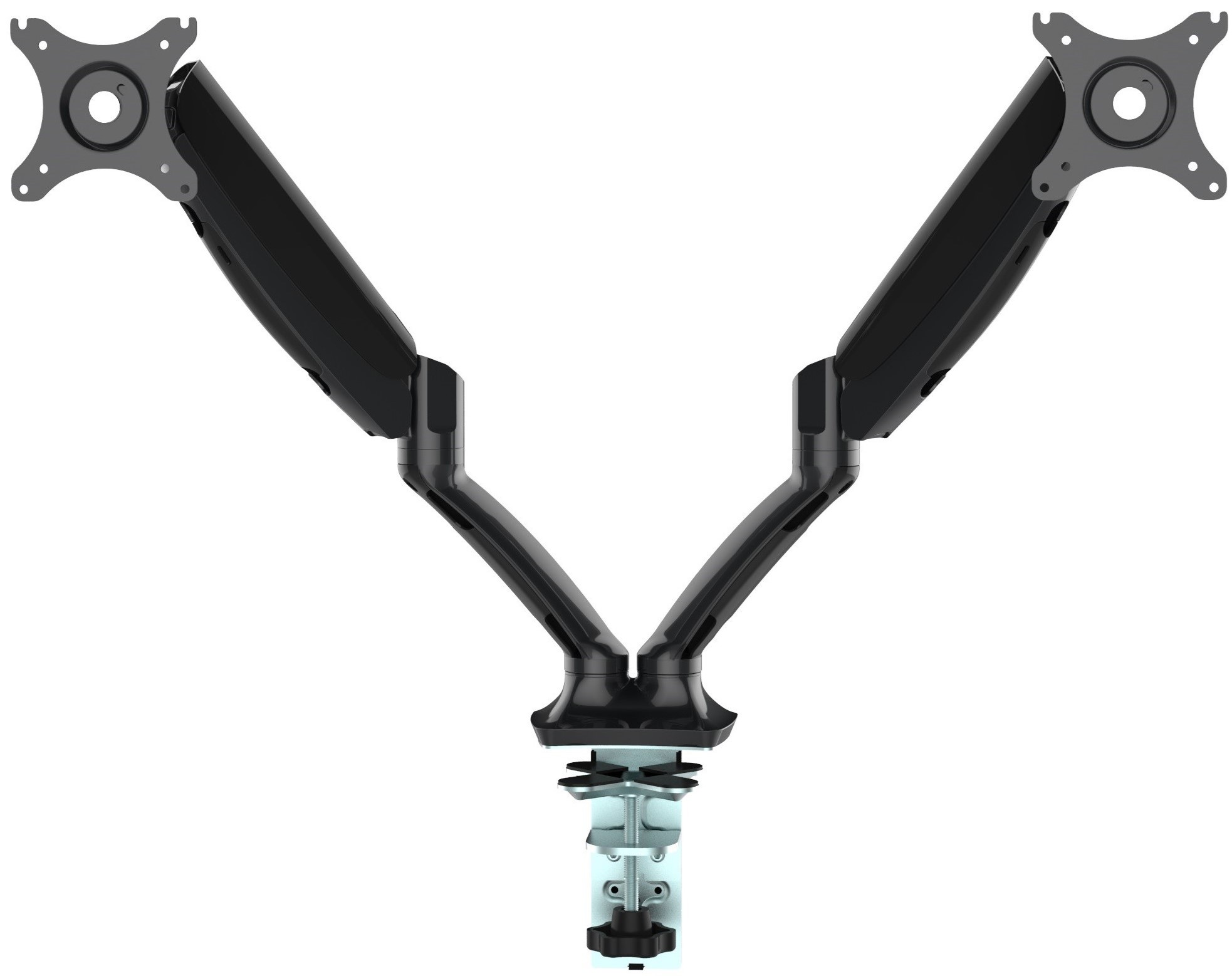 RS PRO Desk & Grommet Clamp Mounting Monitor Arm for 2 x Screen, 27in Screen Size