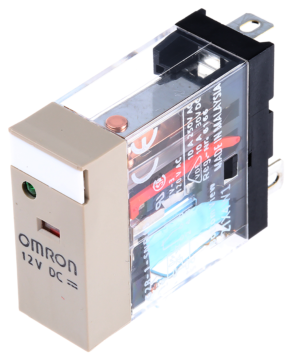 Omron Plug In Power Relay, 12V dc Coil, 10A Switching Current, SPDT