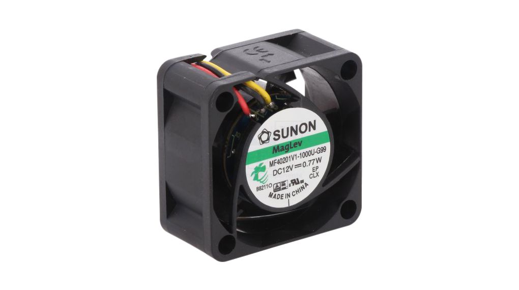 Sunon Axial Fan, 12 V dc, dc Operation, 8.9cfm, 810mW, 67mA Max, 40 x 40 x 20mm