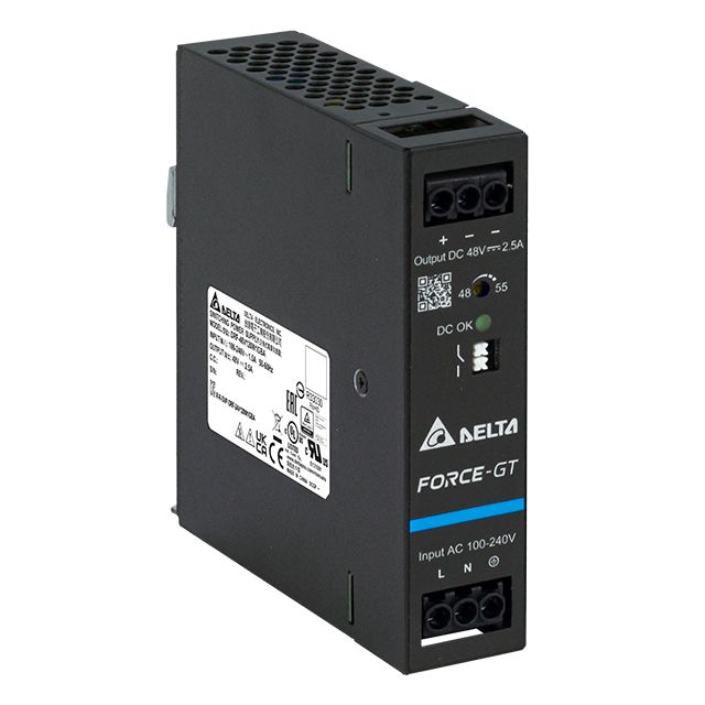 Delta Electronics DRF-120W Switched Mode DIN Rail Power Supply, 90 → 264V ac ac Input, 48V dc dc Output, 2.5A