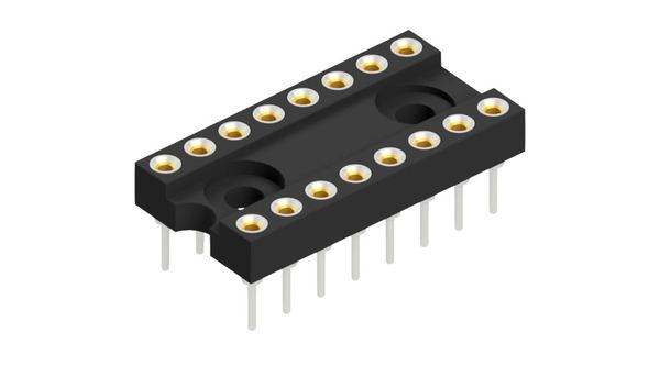 Fischer Elektronik, DIL 2.54mm Pitch Straight 16 Way, Through Hole Closed Frame IC Dip Socket, 1.5A