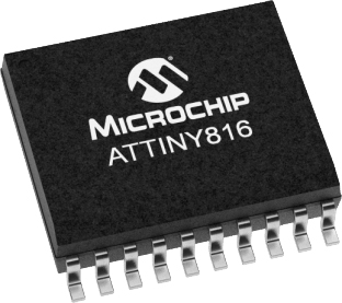 Microchip ATTINY816-SFR, 8 bit AVR, ATTINY816 Microcontroller, 20 MHz, 8kB FLASH, 20-Pin SOIC