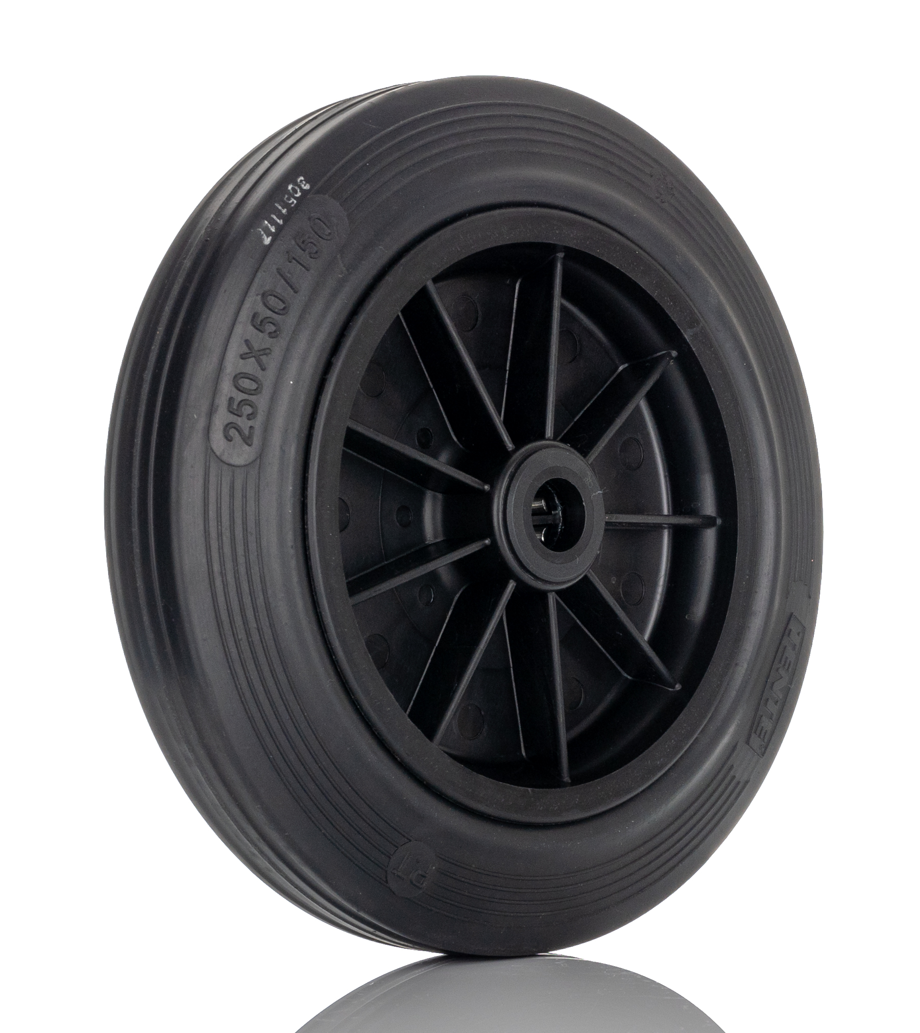 Tente Black Rubber Ageing Resistant Trolley Wheel, 250kg