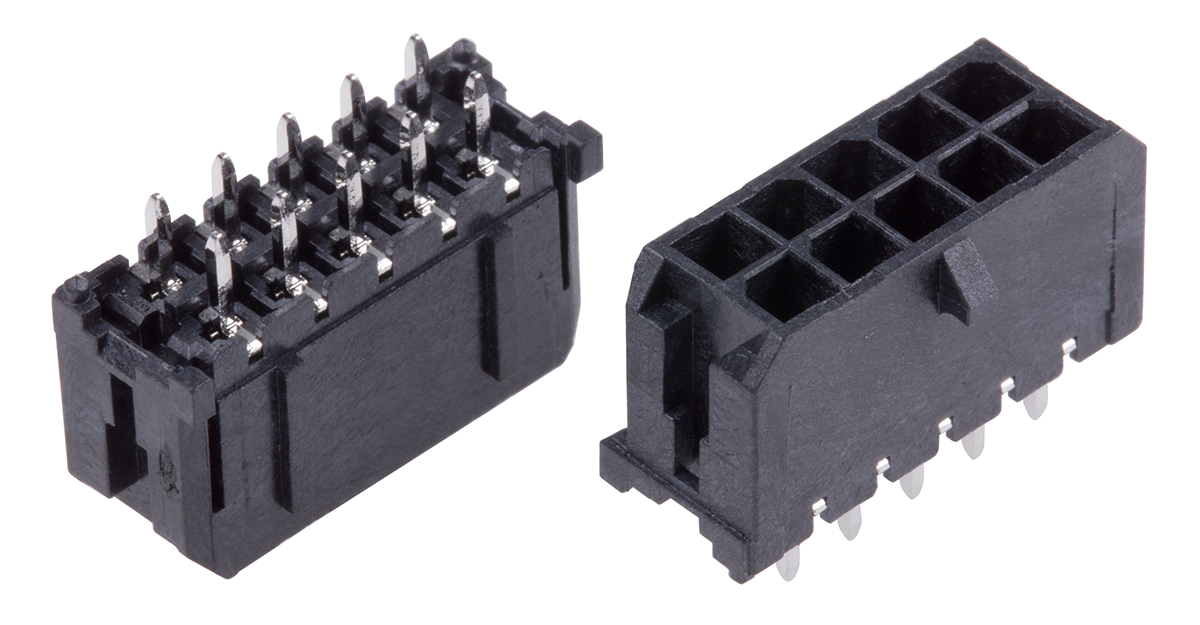 Molex Micro-Fit 3.0 Series Straight Through Hole PCB Header, 10 Contact(s), 3 mm Pitch, 2 Row, Shrouded