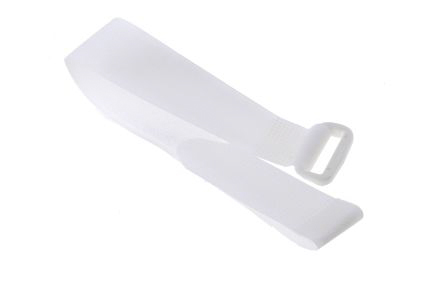 RS PRO Cable Tie, Hook and Loop, 310mm x 20 mm, White Nylon, Pk-10