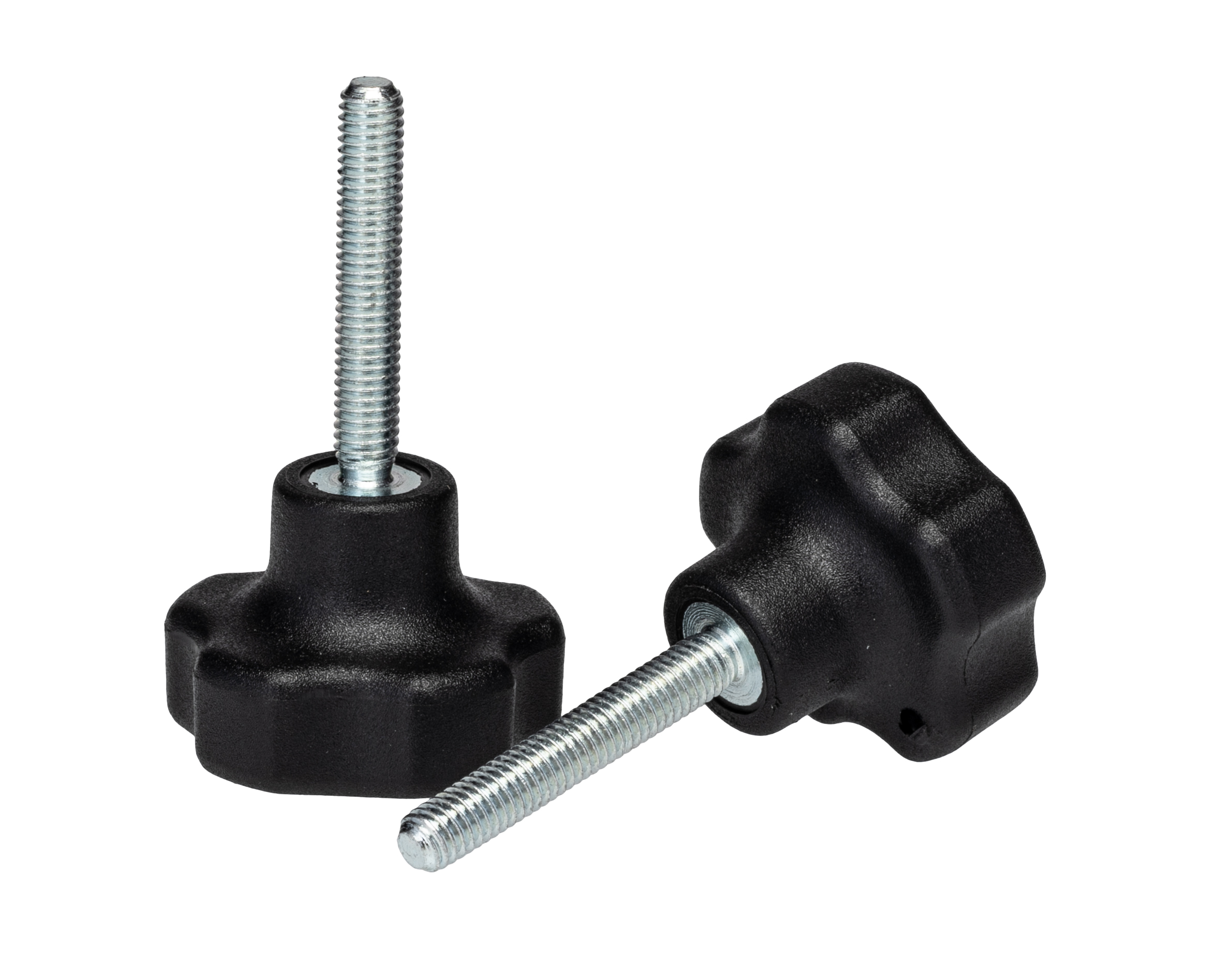 RS PRO Black Thermoplastic Multiple Lobes Clamping Knob, M5, Threaded Mount