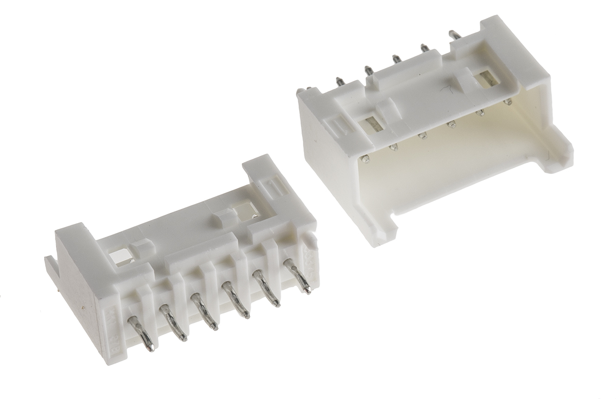 Molex Mini-Lock Series Straight Through Hole PCB Header, 6 Contact(s), 2.5 mm Pitch, 1 Row, Shrouded