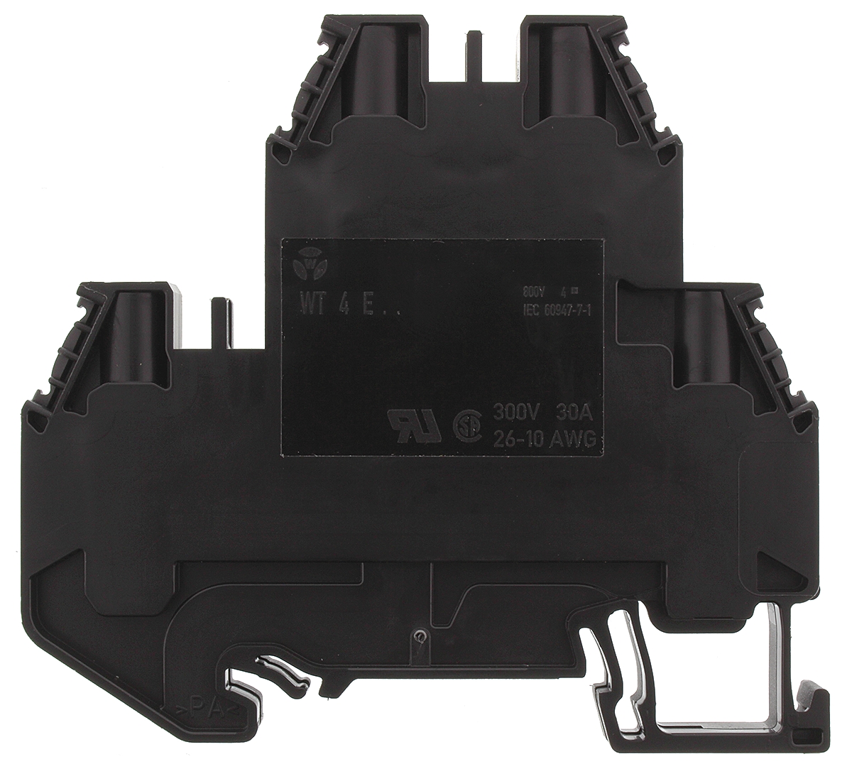 Wieland 58.504.6955.1 WT 4 E Series Black, Double-Level, Screw Termination, ATEX