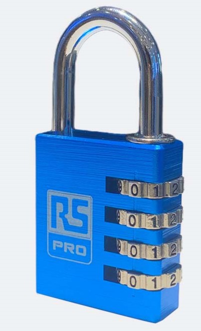 RS PRO Combination Aluminium Combination Padlock, 6mm Shackle, 40mm Body
