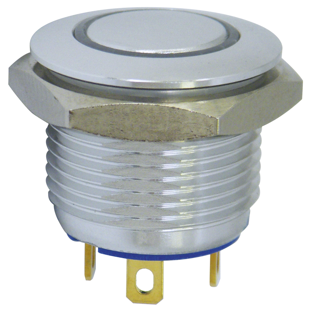 KNITTER-SWITCH Illuminated Push Button Switch, Momentary, Panel Mount, 16mm Cutout, SPST, White LED, 36V dc, IP67