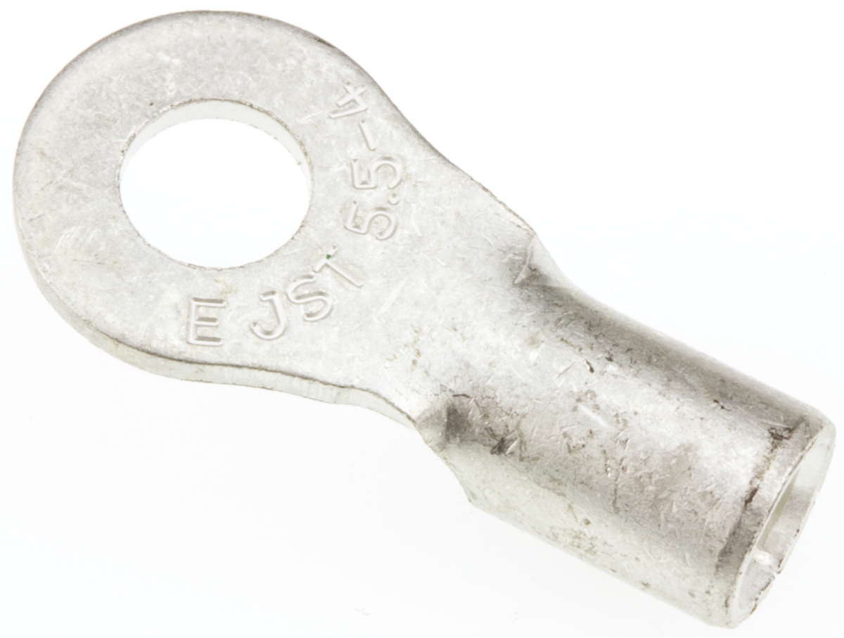 JST, R Uninsulated Ring Terminal, 4mm Stud Size, 2.6mm² to 6.6mm² Wire Size