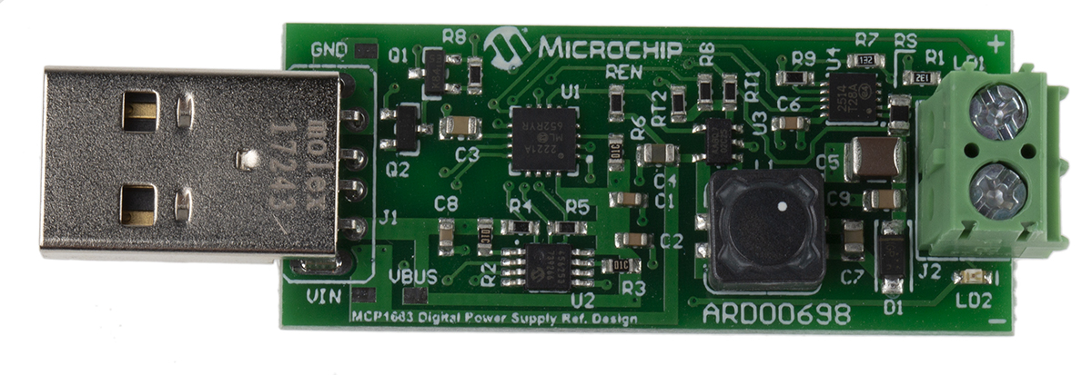 Microchip MCP1663 USB Programmable SEPIC Ref Design for ARD00698 for MCP1663