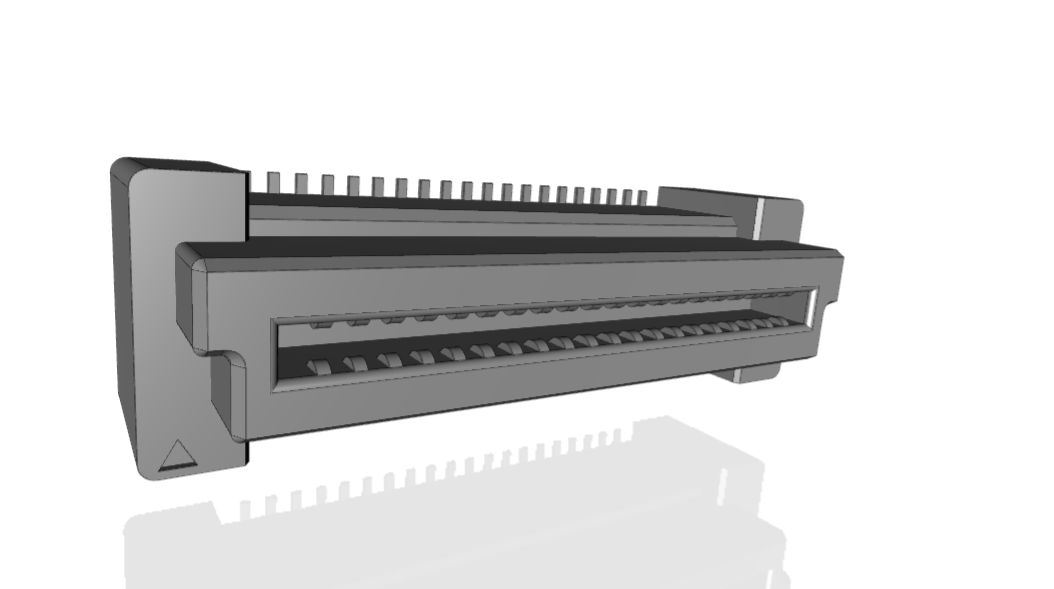 TE Connectivity Free Height Series Straight Surface Mount PCB Socket, 40-Contact, 2-Row, 0.8mm Pitch, Solder Termination