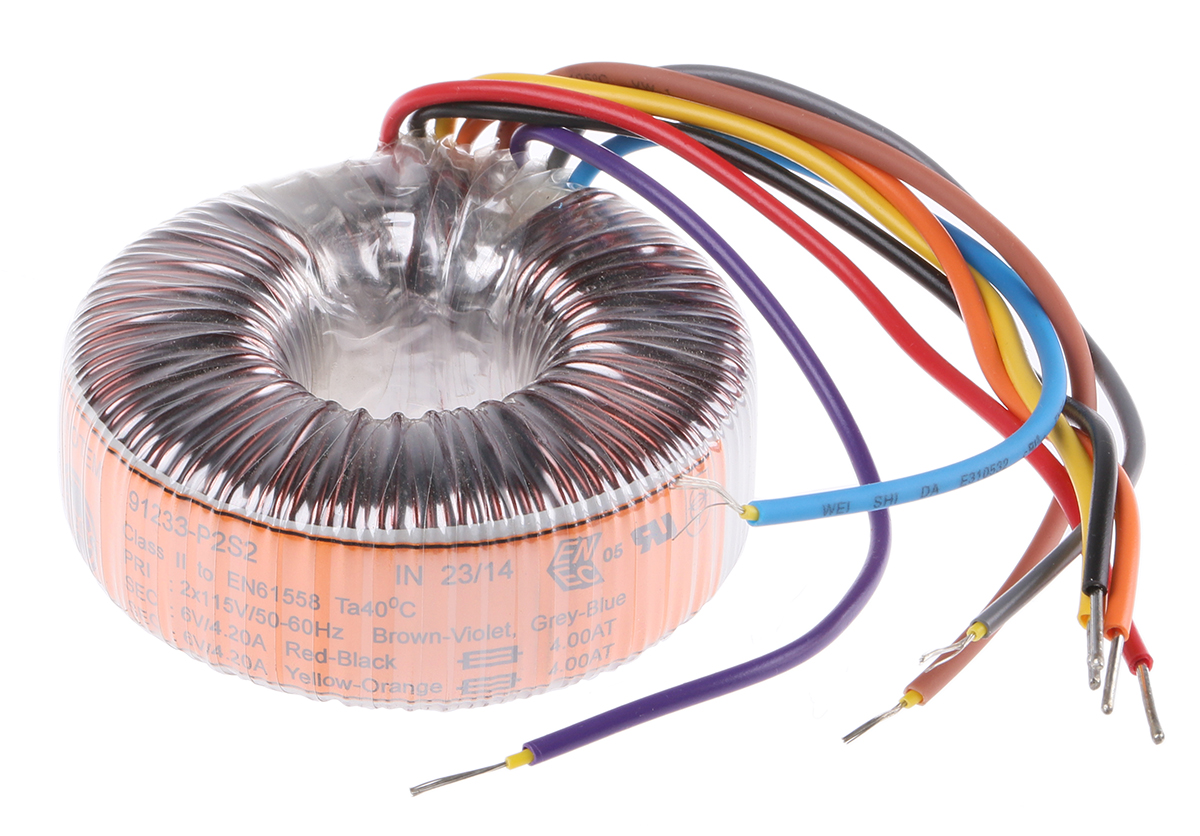 Nuvotem Talema 115 V ac, 230 V ac, 2 x 6V ac Toroidal Transformer, 50VA 2 Output