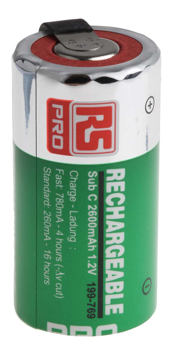 RS PRO RS PRO, 1.2V, SC, NiMH Rechargeable Battery, 2.6Ah