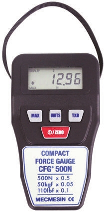 Mecmesin 860-023 Force Gauge 500Hz RS232, Range: 500N, Resolution: 0.5 N, With RS Calibration