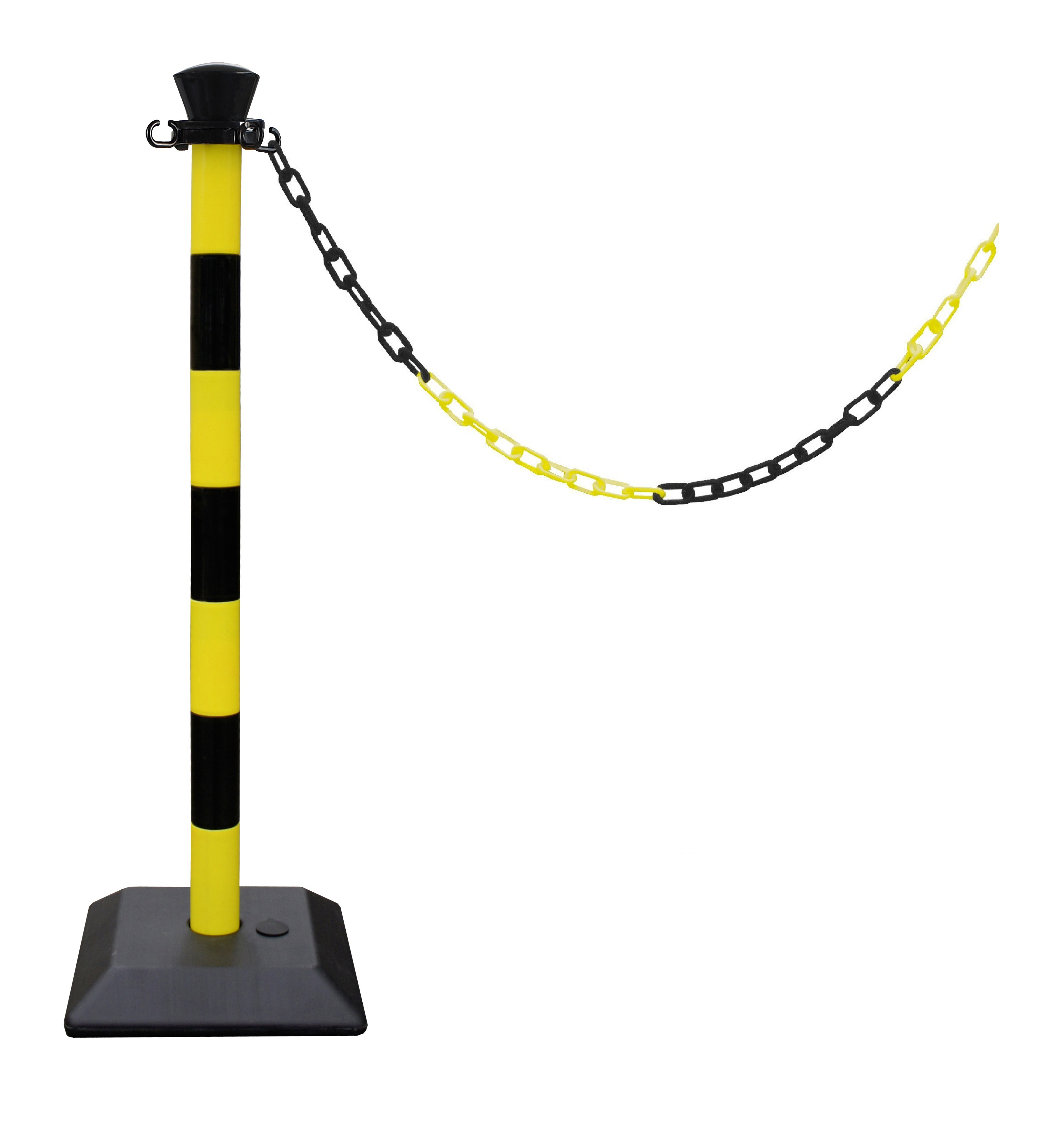 Viso Black & Yellow Plastic Barrier Post