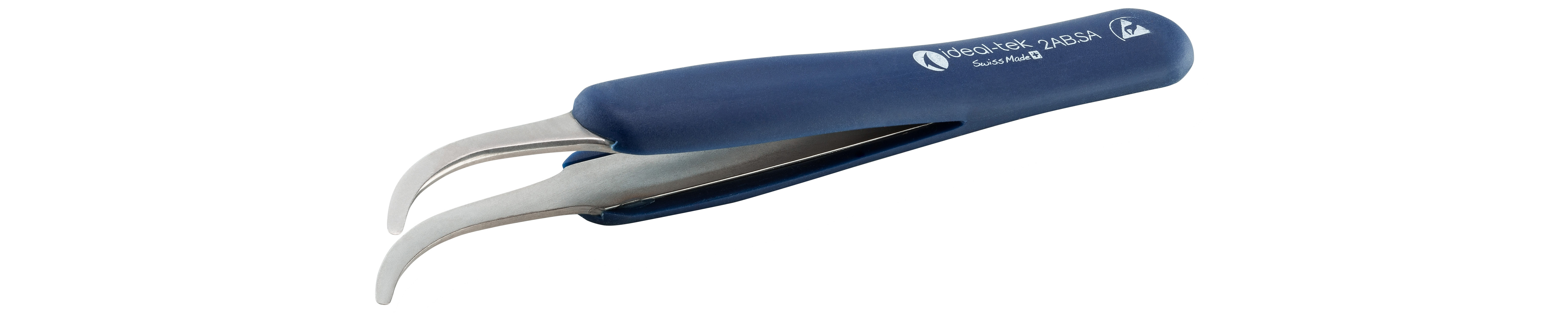 ideal-tek 125 mm, Stainless Steel, Curved, ESD Tweezers