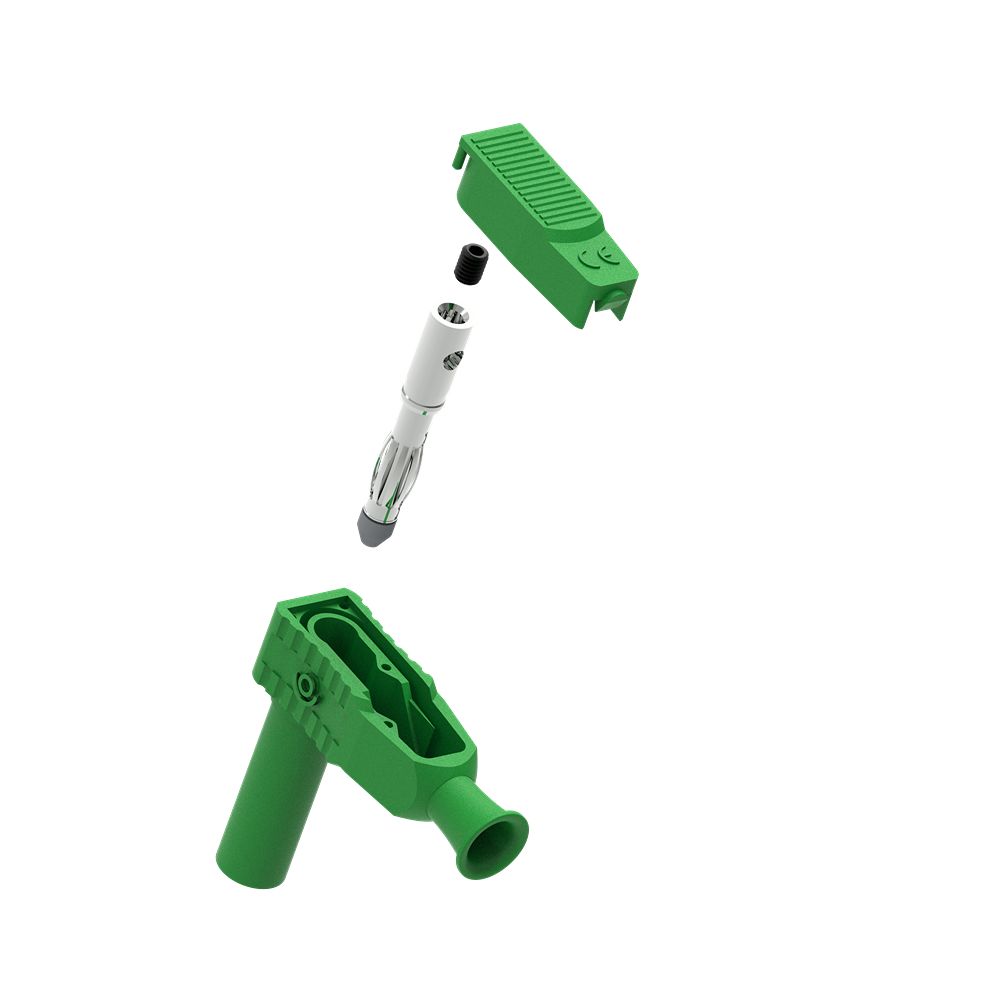 Electro PJP Green Male Banana Plug, 4 mm Connector, Screw Termination, 20A, 1kV, Nickel Plating