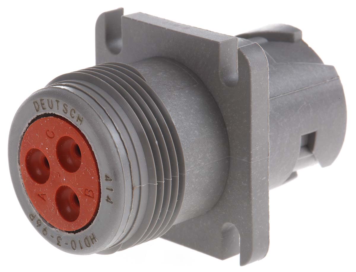Deutsch Circular Connector, 3 Contacts, Cable, 25.2 mm Connector, Socket, Male, IP67, HD10 Series