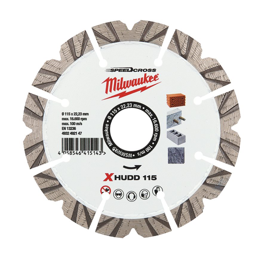 Milwaukee XHUDD Cutting Disc, 115mm x 2.5mm Thick, 1 in pack