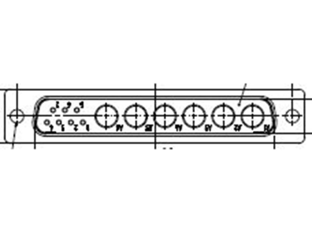 FCT from Molex 172704 7 Way Panel Mount D-sub Connector Plug, 2.84mm Pitch