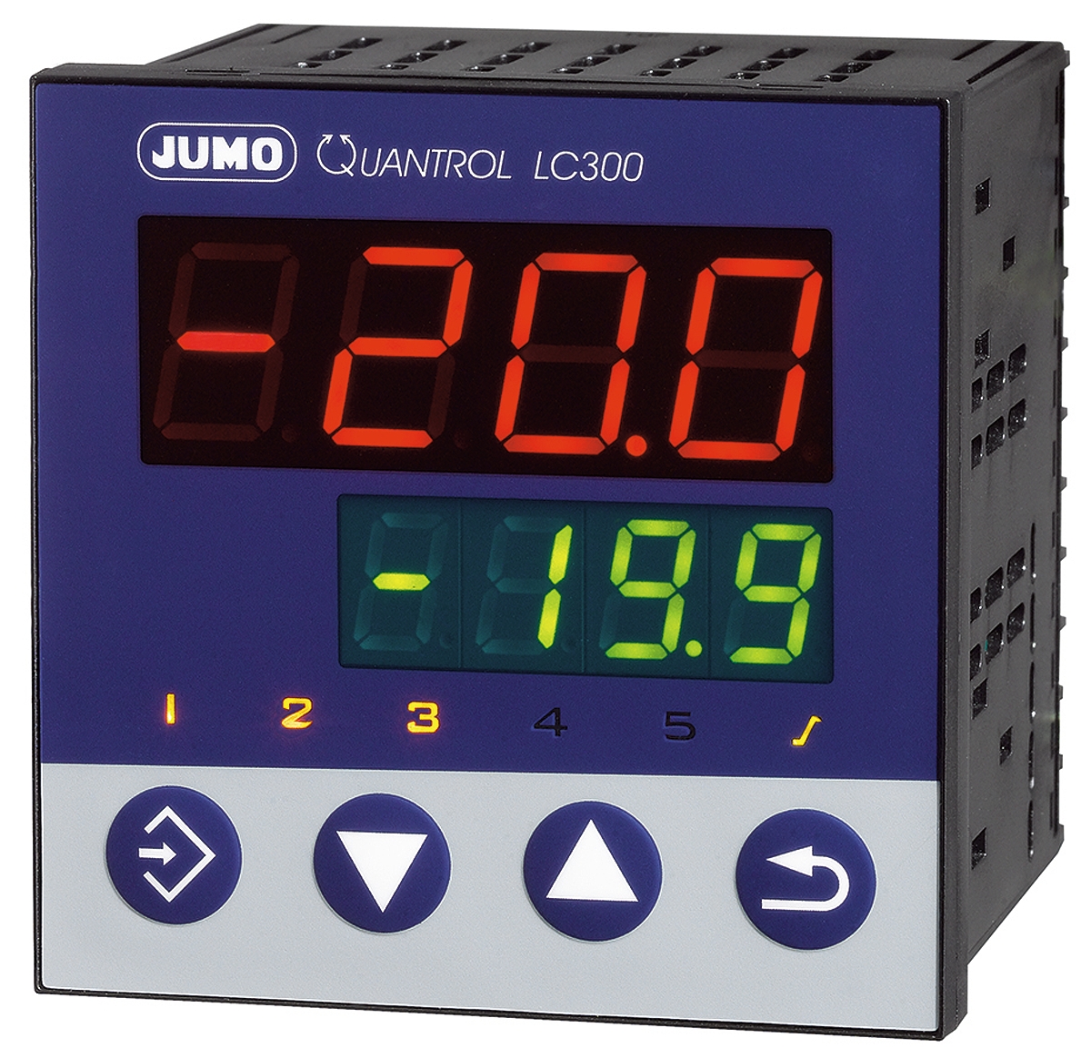 Jumo QUANTROL PID Temperature Controller, 96 x 96mm, 2 Output Analogue, 110 → 240 V ac Supply Voltage