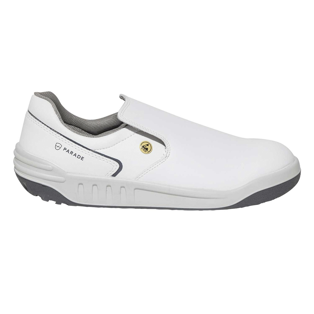 Parade Jakaro Unisex Black, White Stainless Steel Toe Capped Low safety shoes, UK 10, EU 44