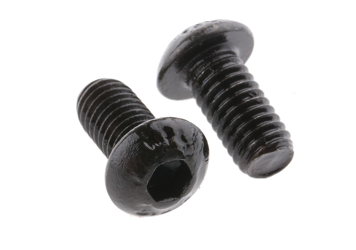 RS PRO Black, Self-Colour Steel Hex Socket Button Screw, ISO 7380, M6 x 12mm