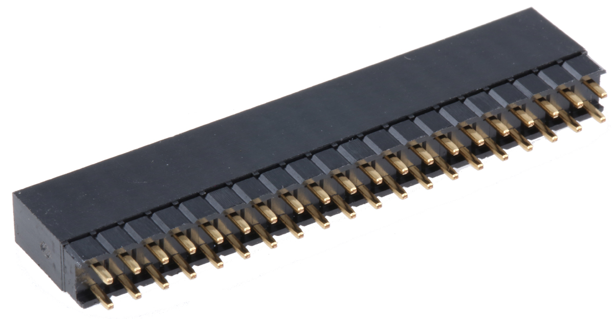 HARWIN Straight Through Hole Mount PCB Socket, 40-Contact, 2-Row, 2.54mm Pitch, Solder Termination