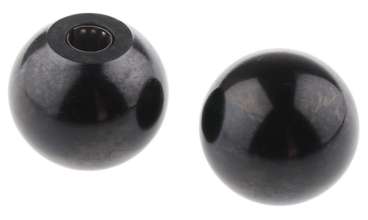 RS PRO Black Duroplast Ball Clamping Knob, Unthreaded Hole