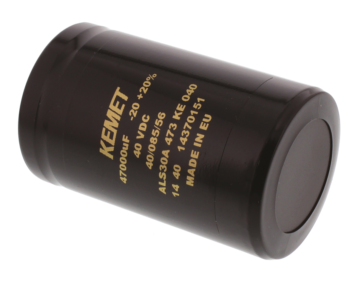 KEMET 47000μF Aluminium Electrolytic Capacitor 40V dc, Screw Terminal - ALS30A473KE040