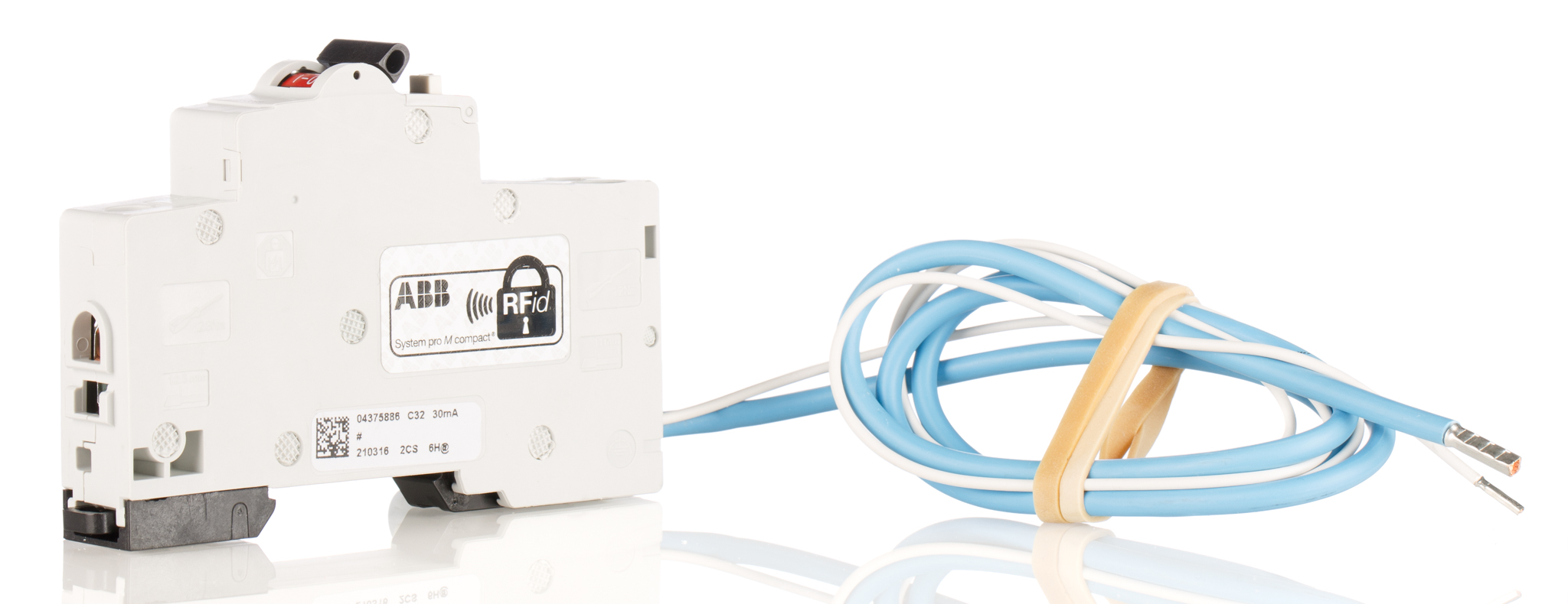 ABB RCBO, 32A Current Rating, 1P+N Poles, 30mA Trip Sensitivity, Type C, System Pro M Compact Range