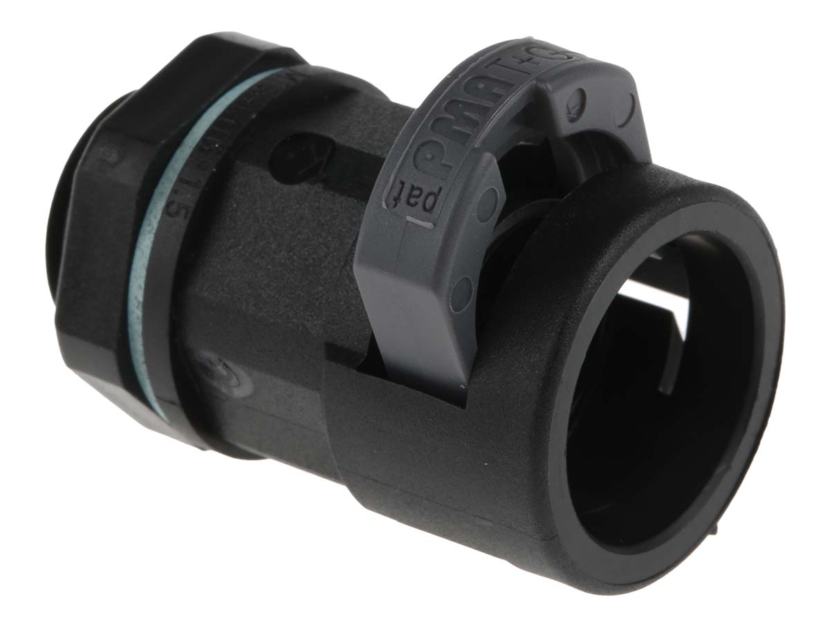 PMA Straight, Conduit Fitting, 12mm Nominal Size, M16, PA 6, Black IP68 rating