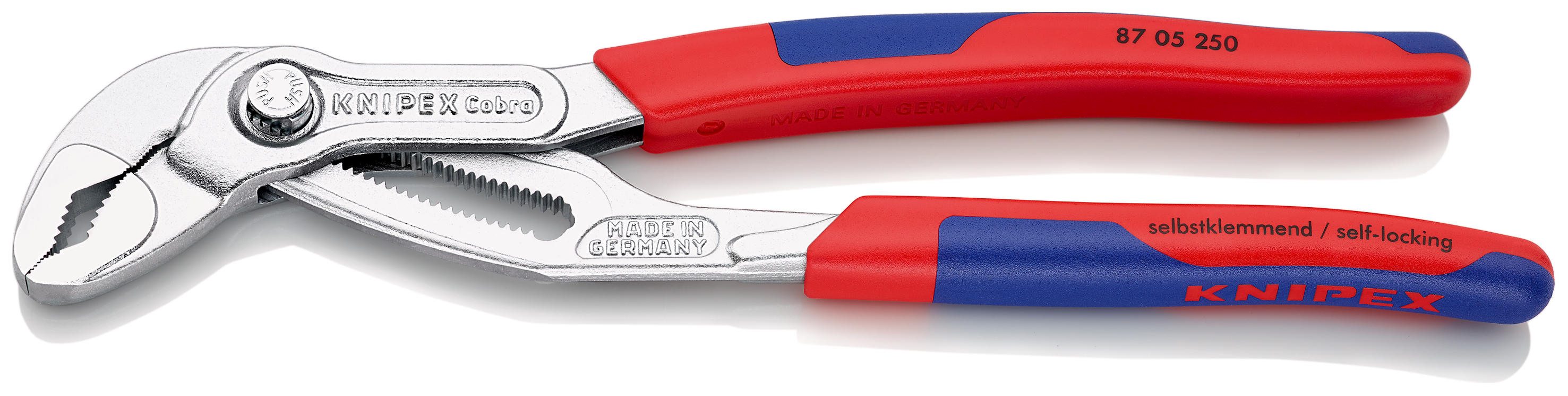 Knipex Cobra® Water Pump Pliers, 250 mm Overall, Flat, Straight Tip, 46mm Jaw