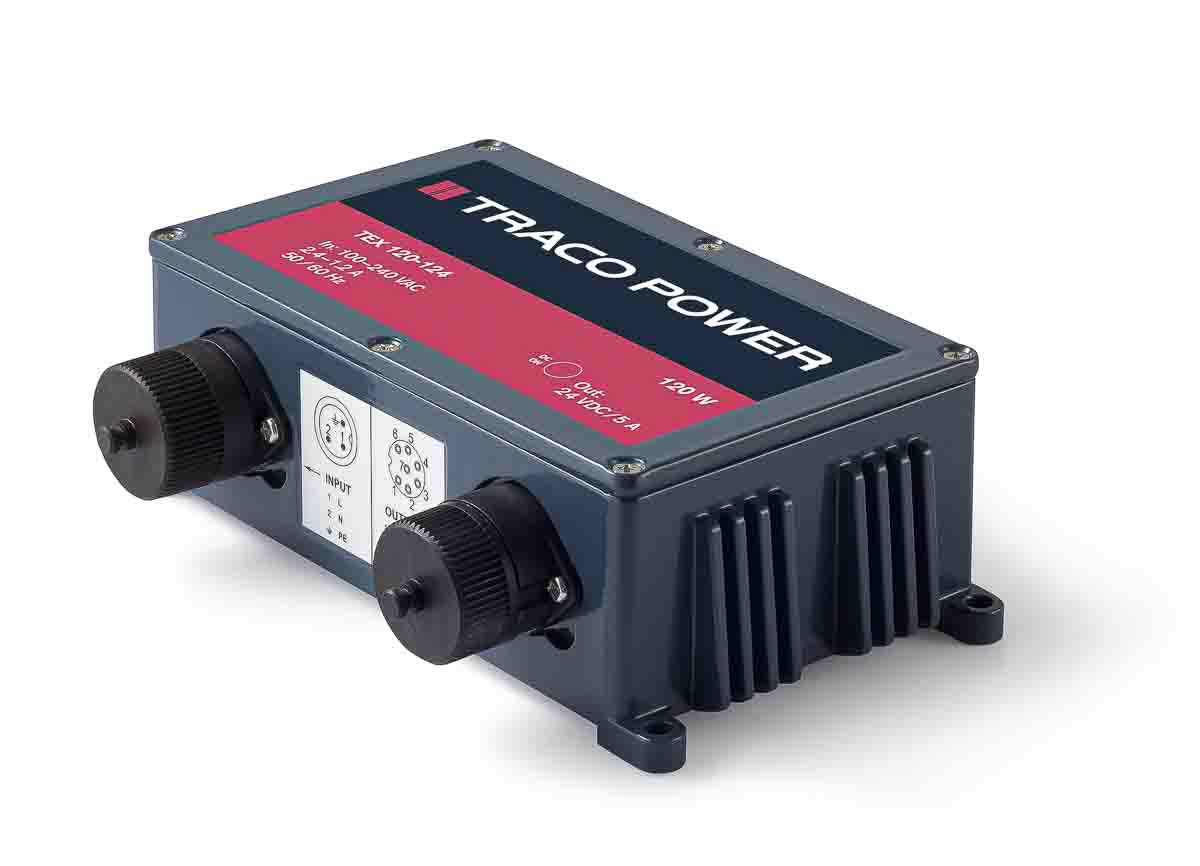 TRACOPOWER Switching Power Supply, TEX 120-124, 24V dc, 5A, 120W, 1 Output, 85 → 264 V ac, 85 → 375 V dc