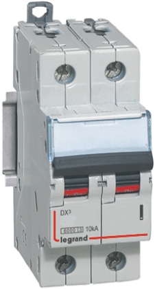 Legrand DX Range DX3 MCB, 2P, 6A Curve C, 230V AC, 10 kA Breaking Capacity