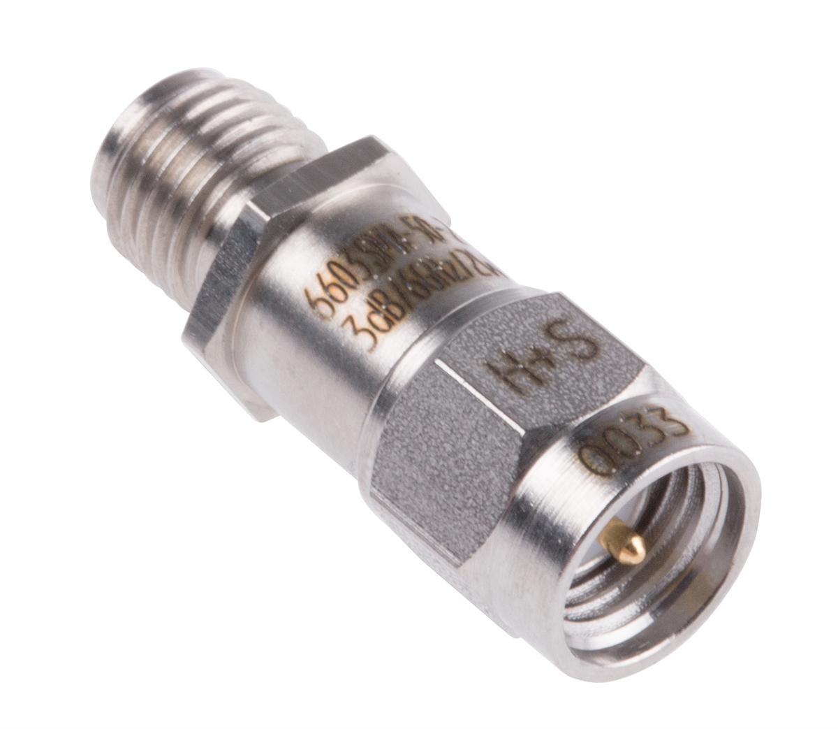 Huber+Suhner 50Ω RF Attenuator SMA Connector SMA Plug to Socket 3dB, Operating Frequency DC → 6GHz