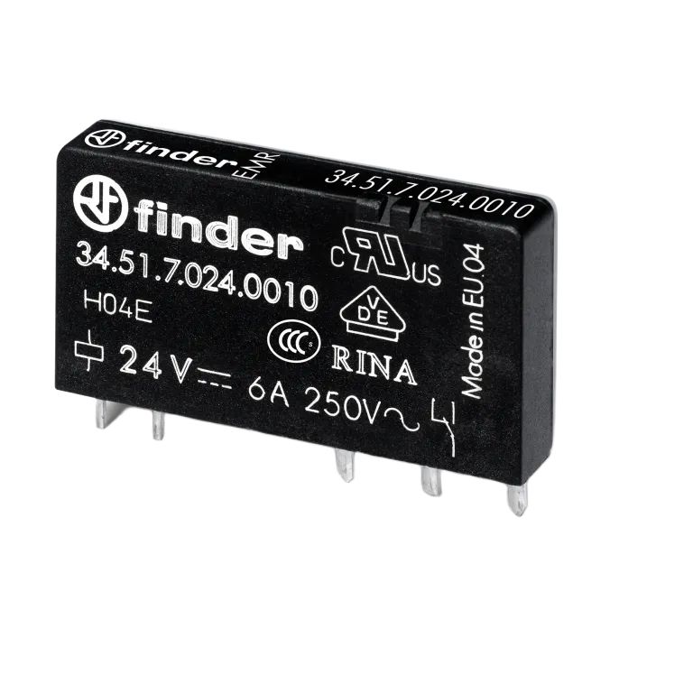 Finder PCB Mount Power Relay, 12V ac/dc Coil, 6A Switching Current, SPDT